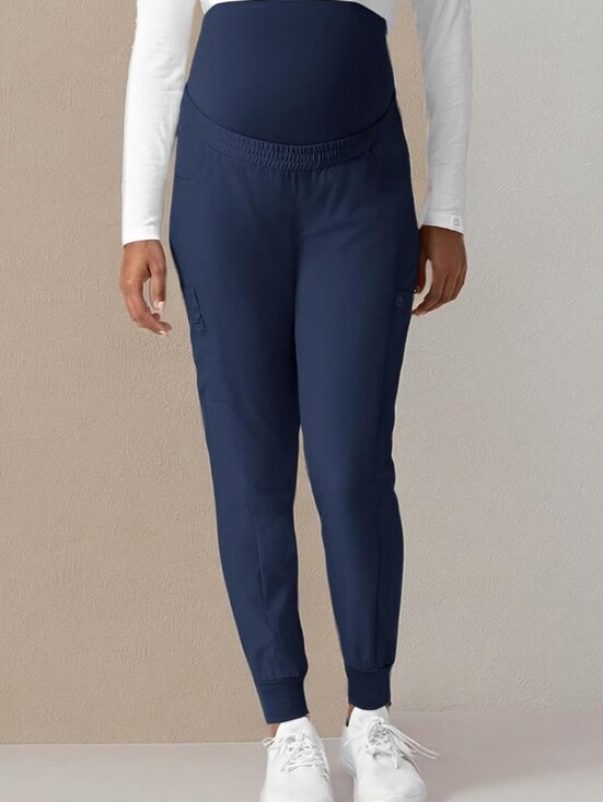 WonderWink Pants - WonderWink Navy Maternity Jogger Pants with Support Panel